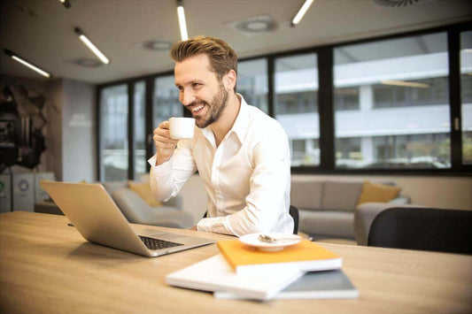 creative leader drinking coffee