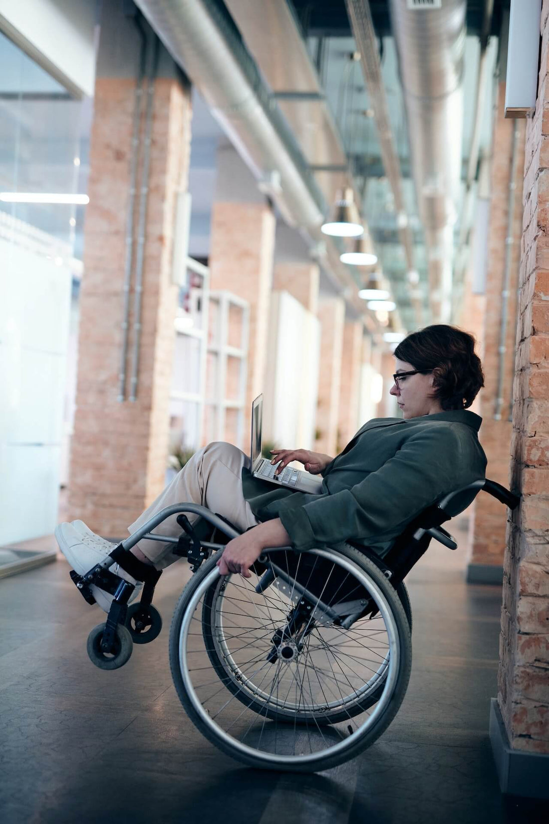 creative entrepreneur in wheelchair organising her work and personal life