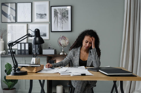 creative lady considering whether to quit her job