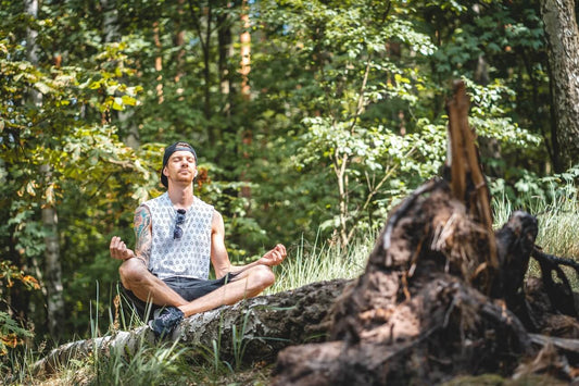 creative athletic man focusing on his  spiritual self care