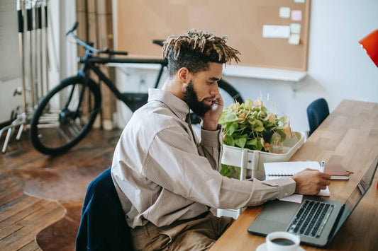 creative entrepreneur working at his desk