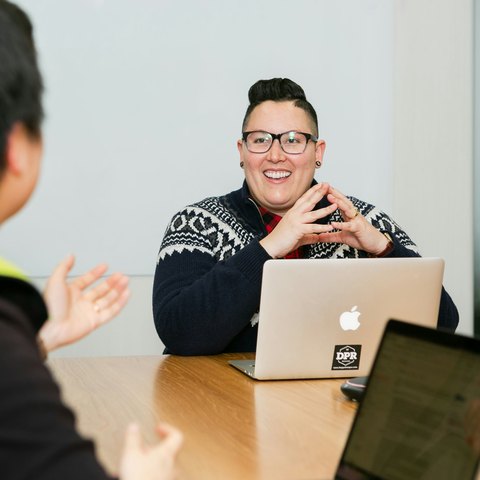Person working at a well-organised desk, focused and ready to study