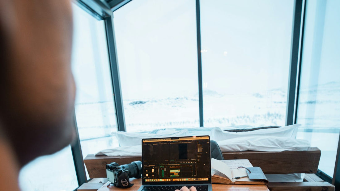 Man working with deep focus on his laptop in a quiet, distraction-free space